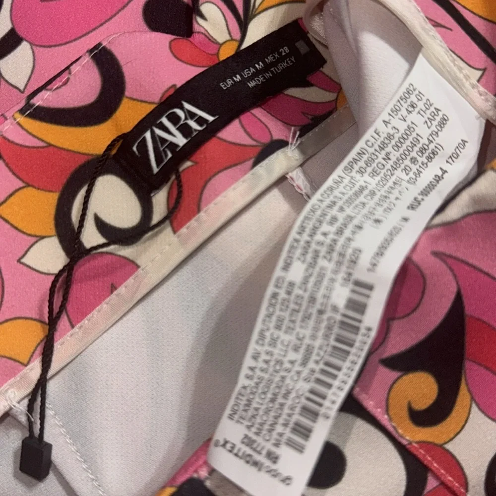 NWT ZARA Paisley Floral Straight Leg High Waist Pants 1478/935 Size Medium - Picture 5 of 5